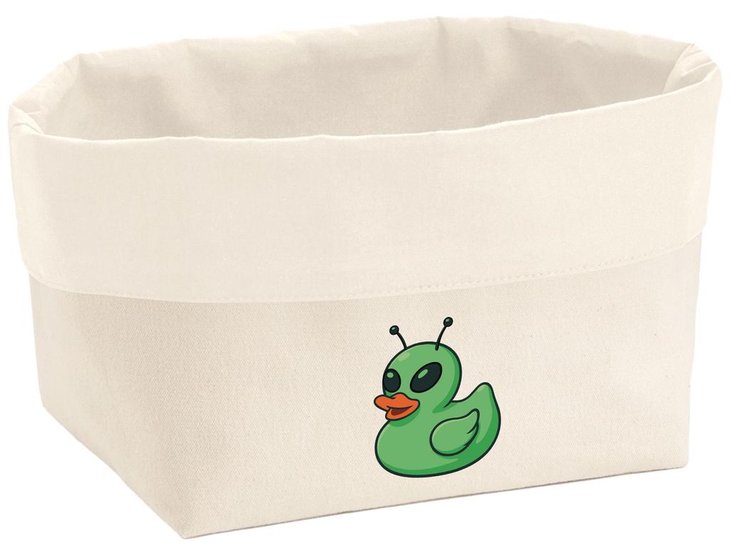 Huuraa Organizer Quietscheente Alien Gummiente Ufo 8 Liter Large Canvas Baumwolle Utensilo Geschenkidee