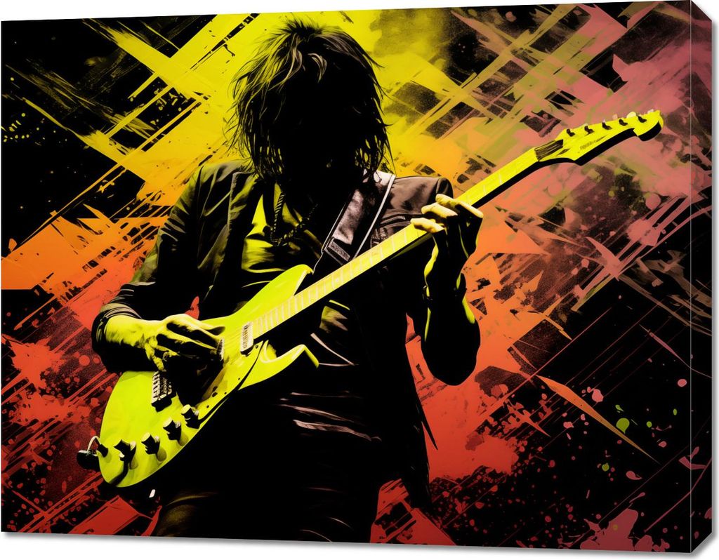 Bild 90x70cm Gitarrenleidenschaft auf E-Gitarre