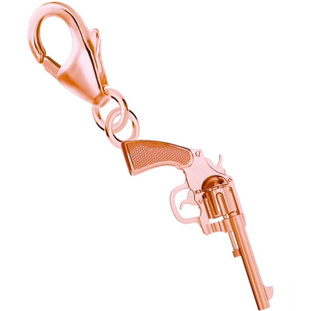 Revolver Pistole Charm Anhänger I Kraft und Stil in Rosegold