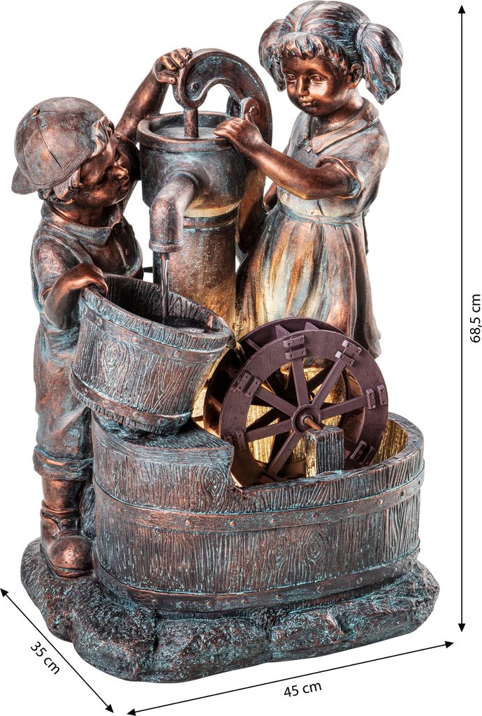Dehner Gartenbrunnen Lea und Leon mit LED Beleuchtung, ca. Produktbild 3