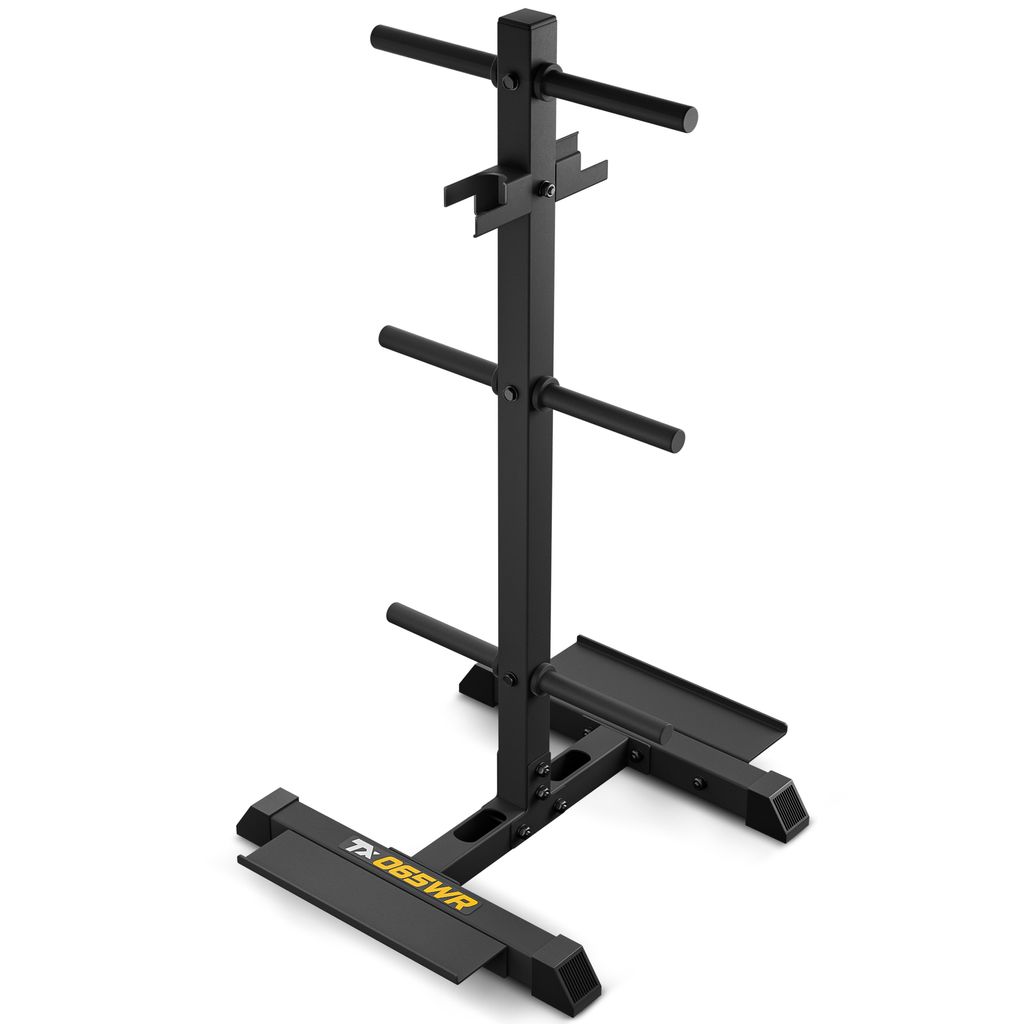 TREX SPORT Hantelscheibenständer TX-065WR | Stabil, rutschfest, bis 360kg |Stahl Langhantelständer für Hantelscheiben, Hantelstangen, Trainingsz...