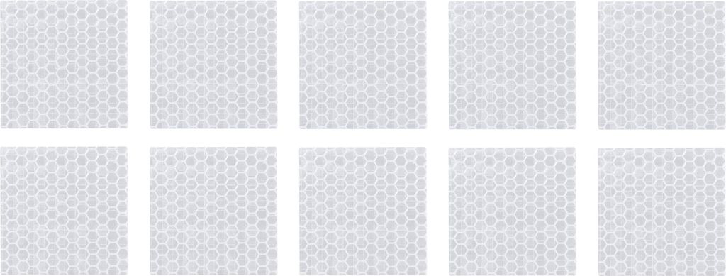 10 Stück reflektierende Aufkleber, quadratische Form, universell für Auto PET Weiß