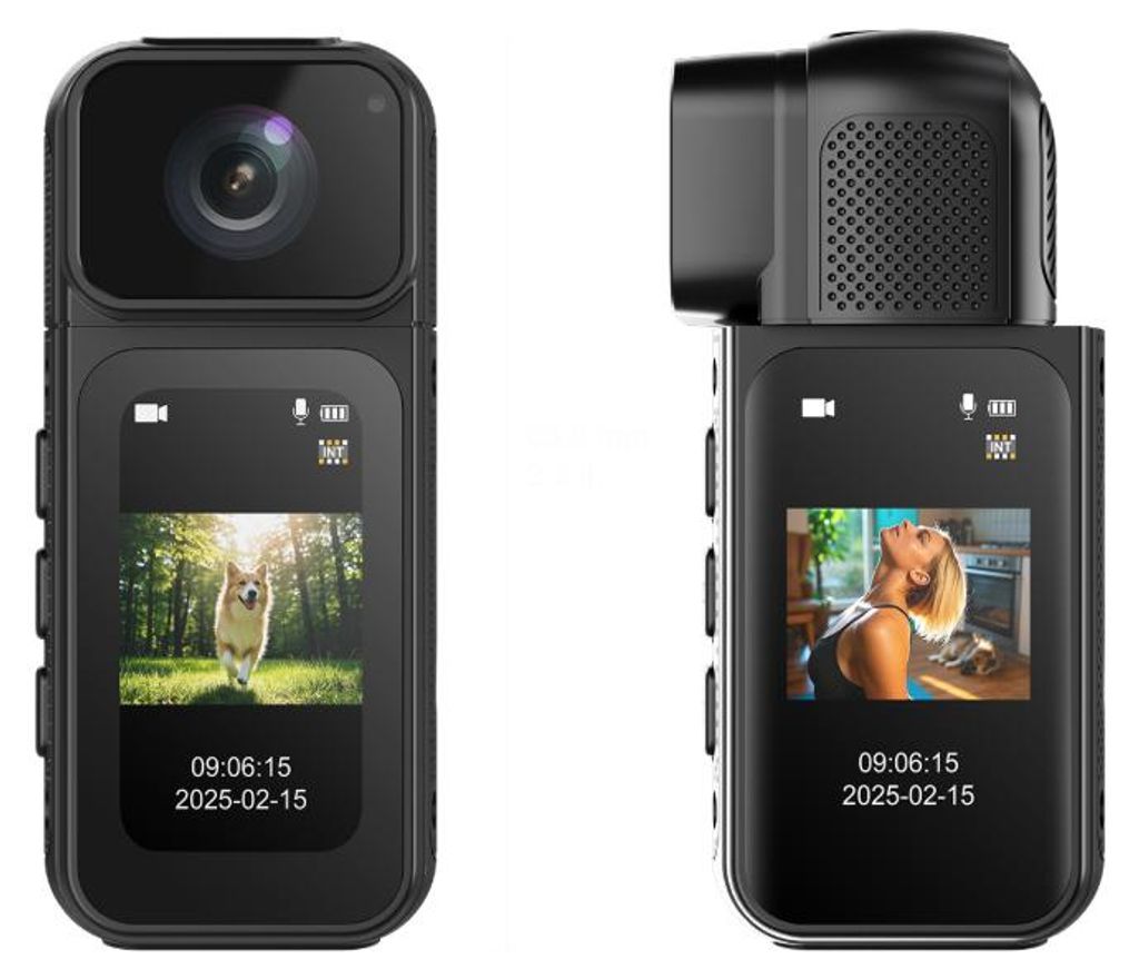ZELURXX Mini Magnetische Action Kamera 2.7K, 180° Drehbar, Sport Cam mit langer Akkulaufzeit, WLAN, für Outdoor, Fahrrad, Angeln, Schwarz