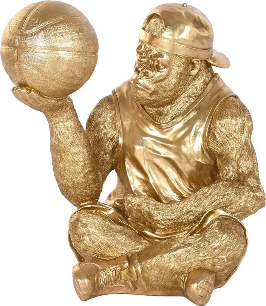 Statue gorille XXL or Home ESPRIT finition brillante 60cm décoration