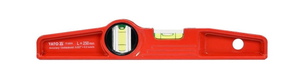 Yato YT-30370, Vodováha, 0,25 m, Červená, 0,5 mm/m, Hliník, Obrázok produktu 