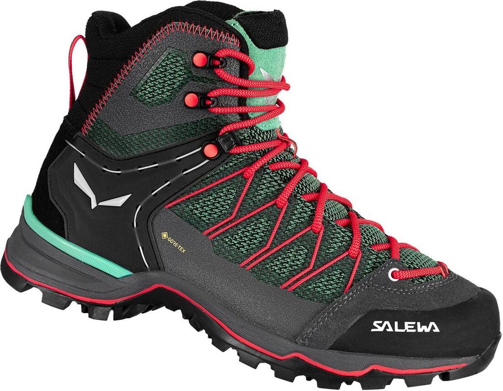 Ws Mtn Trainer Lite Mid Gtx - Salewa, Farbe:feld green/fluo coral, Größe:UK 3.5 (EUR 36)