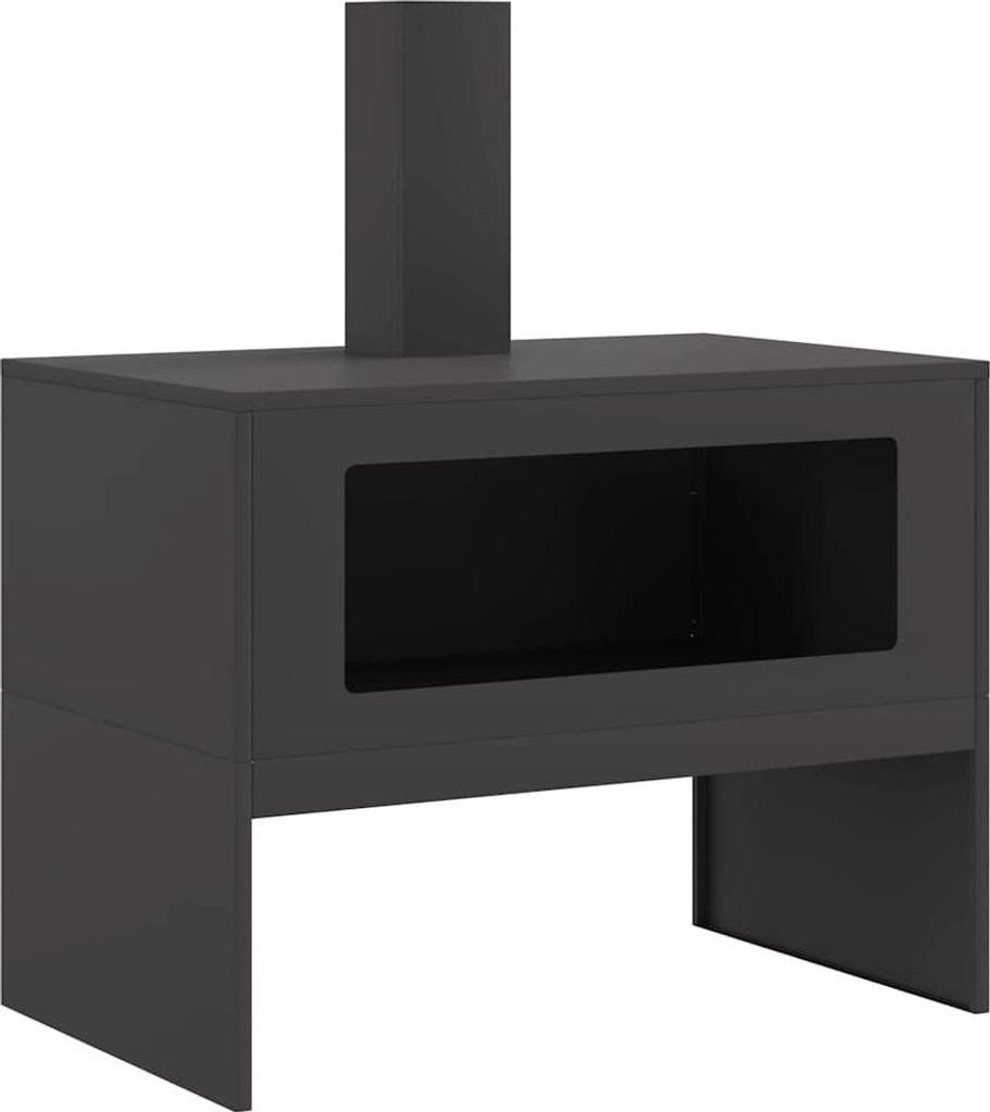 Feuerstelle Schwarz 80 x 50 x 96 cm Kaltgewalzter Stahl