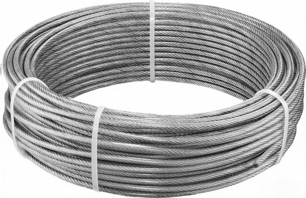 3.2 mm Wire Rope Kit, 30.5 m Length, 304 Stainless Steel Wire Cable, 2.9 kN Breaking Strength, 7 x 7 Strands Construction, Steel Cable for Deck Rai...