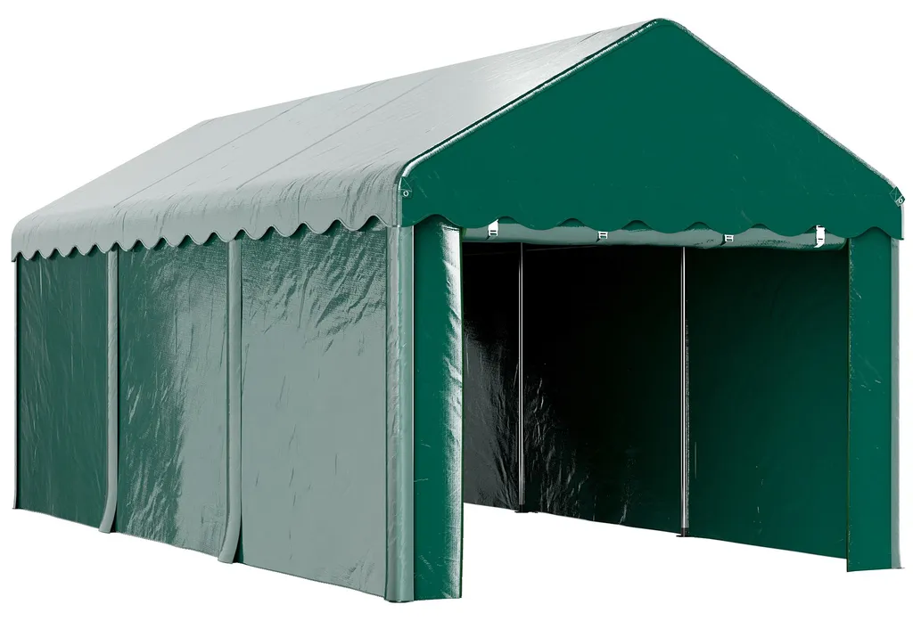 Garage pliable 3x6m avec toile PE 200g imperméable et portes zippées