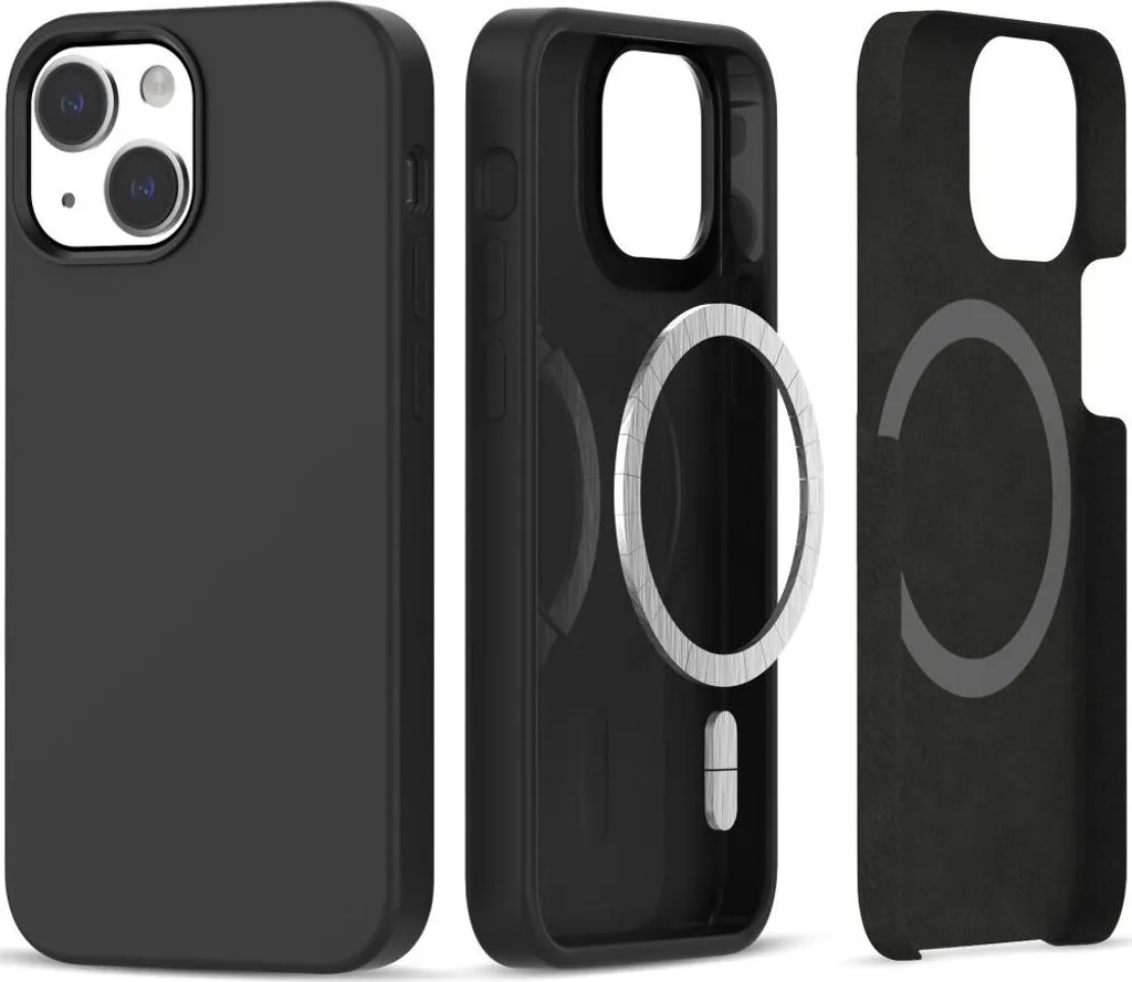 TechProtect Custodia magnetica in silicone compatibile con iPhone 14 Nero