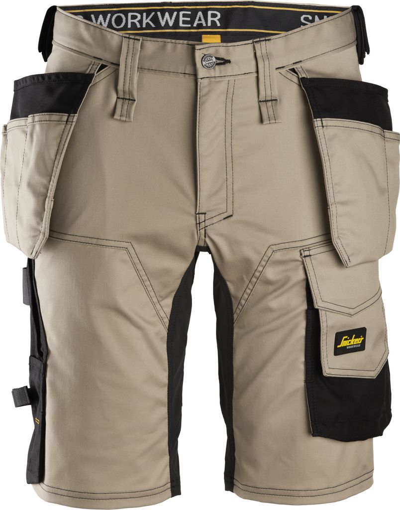 Snickers AllroundWork Stretch Arbeitsshorts m. Holstertaschen Khaki-Schwarz-54