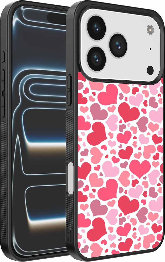 Geeignet für iPhone 17 Pro Telefon Fall mit Herzen drucken - Herzen Design TPU Backcover Fall - Kinder Fall mit Herzen Design - Smartphonics