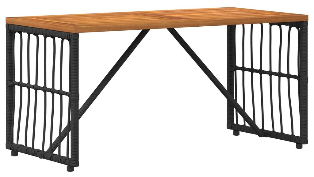 vidaXL Tisch für Outdoor Schwarz 80 x 40 x 40 cm Stahl und Poly Rattan