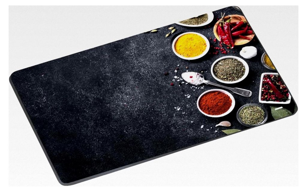 Glas-Schneideplatte 29,5 x 19 cm mit Motiv SPICES