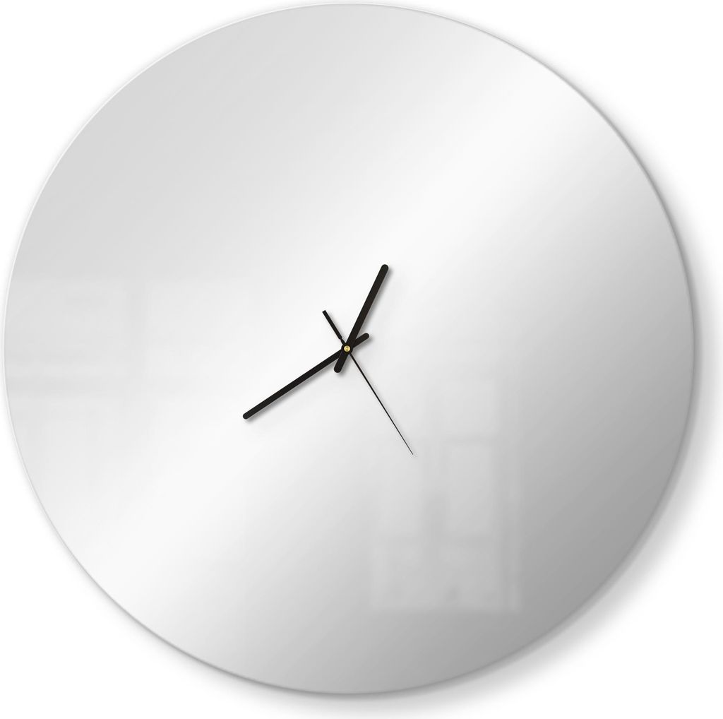 DEQORI Spiegeluhr rund Ø 60 cm, ohne Ziffern Wanduhr Uhr modern Deko Spiegel XXL