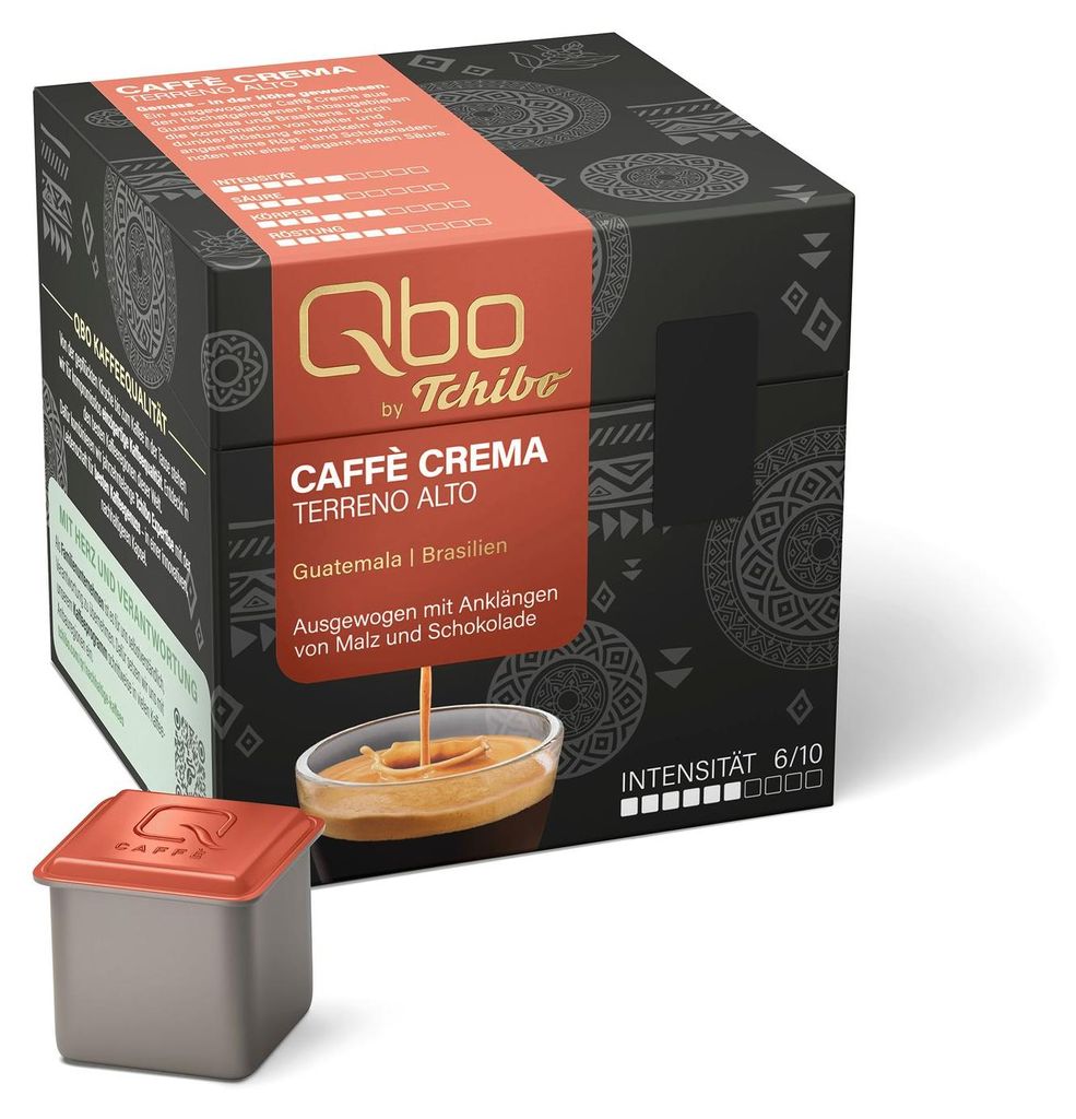 Tchibo Qbo Caffè Crema Terreno Alto Premium Kaffeekapseln, Produktbild 