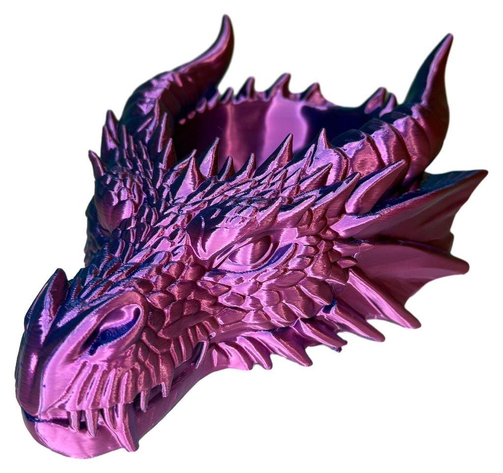 Schlüsselablage mit Drachenkopf, 3D-gedruckt, Fantasie-Aufbewahrungstablett für Eingangsbereich, Schreibtisch-Organizer für Schlüssel, Münzen ...