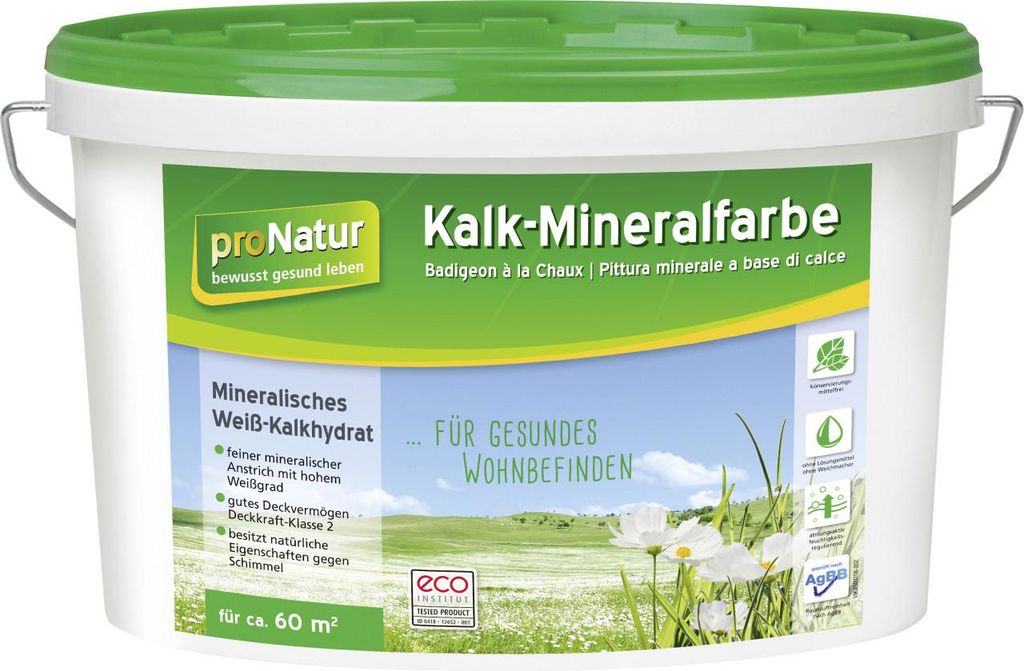 Pronatur Kalk-Mineralfarbe 10 L weiß Produktbild 