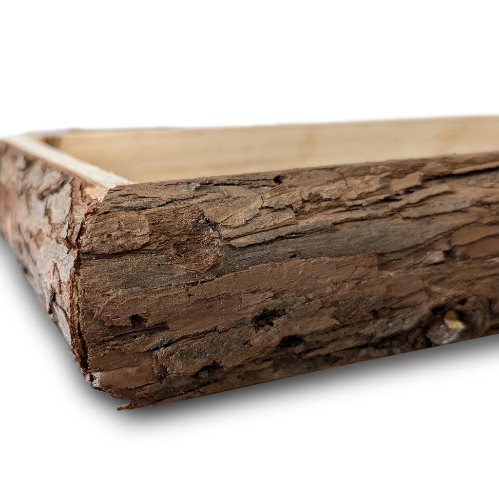 SOMEDA Rustikales Holz Tablett 22x10cm - Deko Podest Für Badezimmer & Wohnzimmer