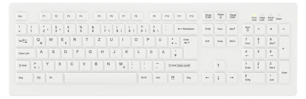 CHERRY AK-C8100F-FU1-W/GE Tastatur RF Wireless QWERTZ Deutsch Weiß (AK-C8100F-FU1-W/GE)