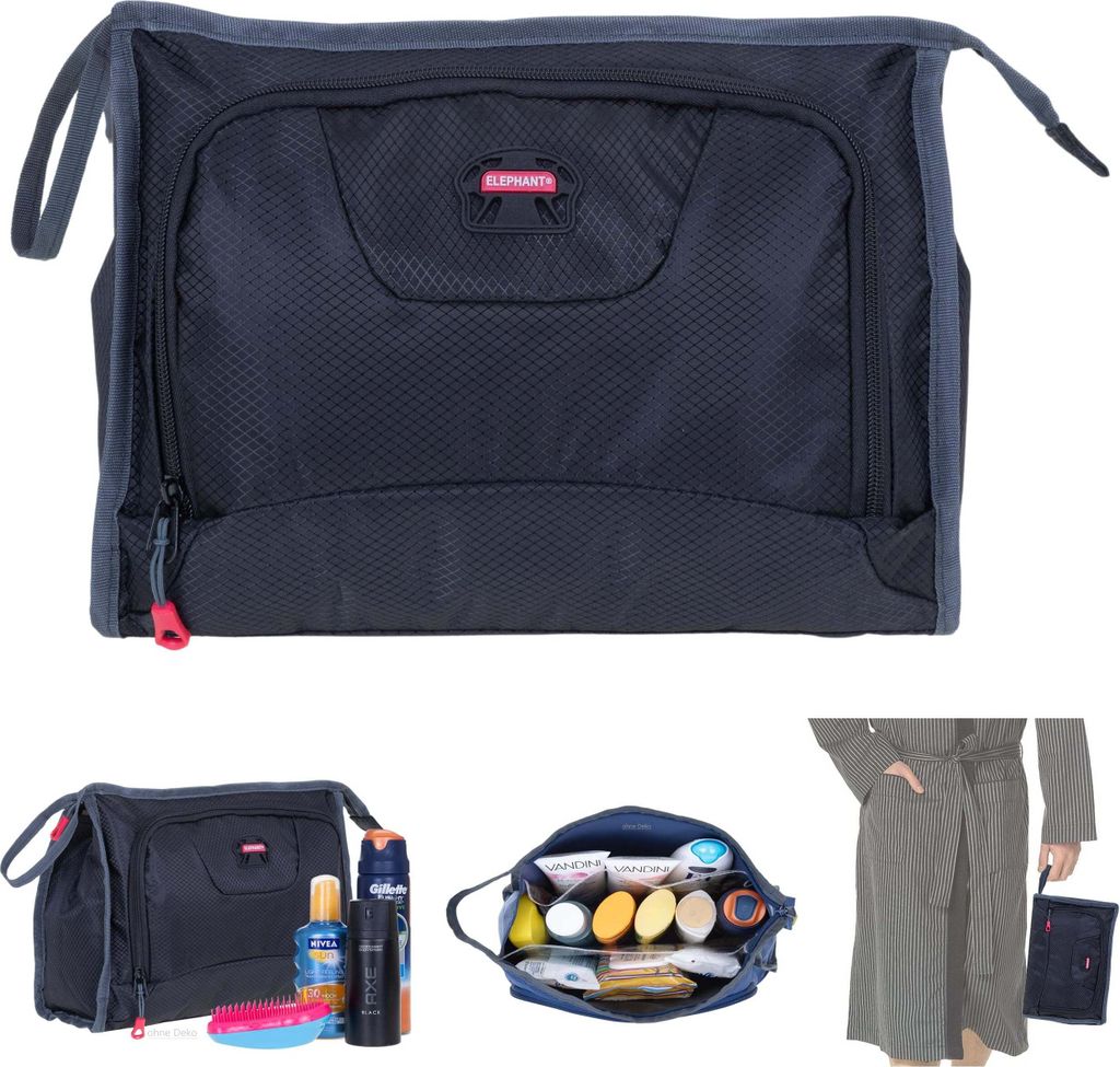 Kulturbeutel Kulturtasche groß Damen Herren Elephant Produktbild