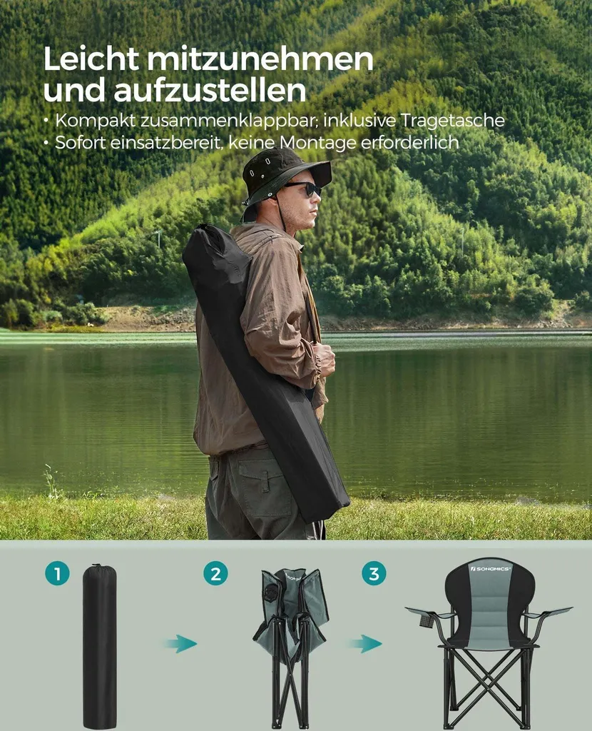 Siège pliable de camping Rootz portable et léger pour vos loisirs - 6