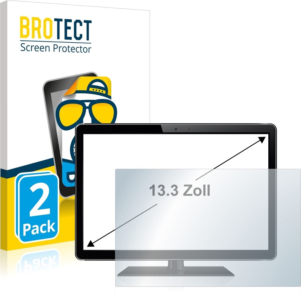2x BROTECT Schutzfolie für Kassensysteme mit 33.8 cm (13.3 Zoll) Displays 285 x 180 mm Displayschutz Displayschutzfolie Folie Matt Entspiegelungsf...