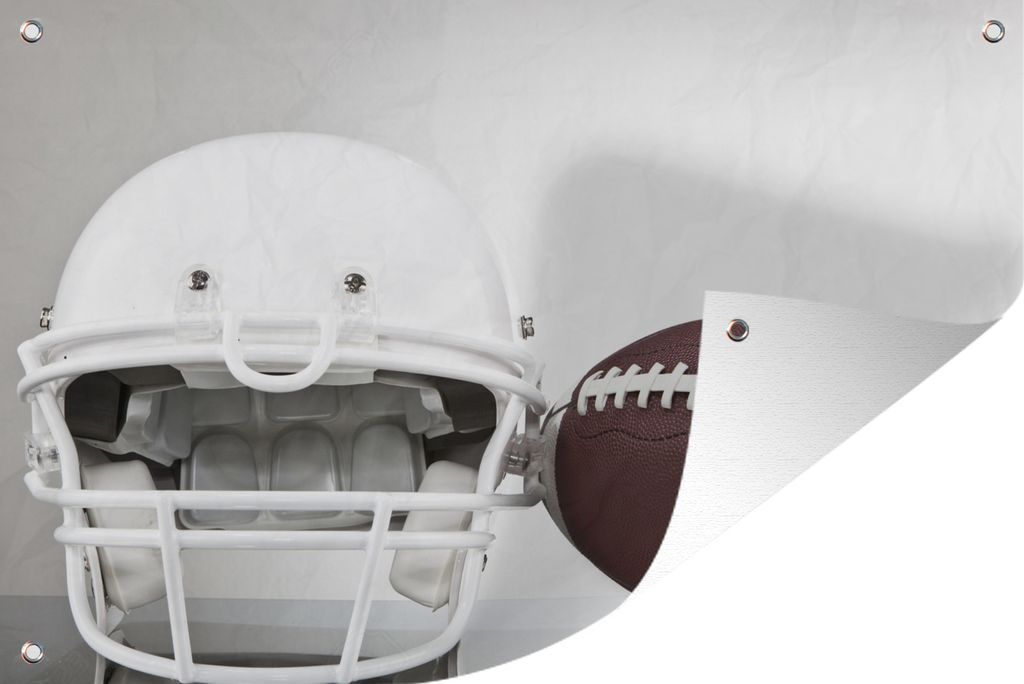 MuchoWow 60x40 cm Outdoor-Poster Gartendeko Sichtschutz Garten Poster für den Garten American-Football-Ausrüstung in einem Studio