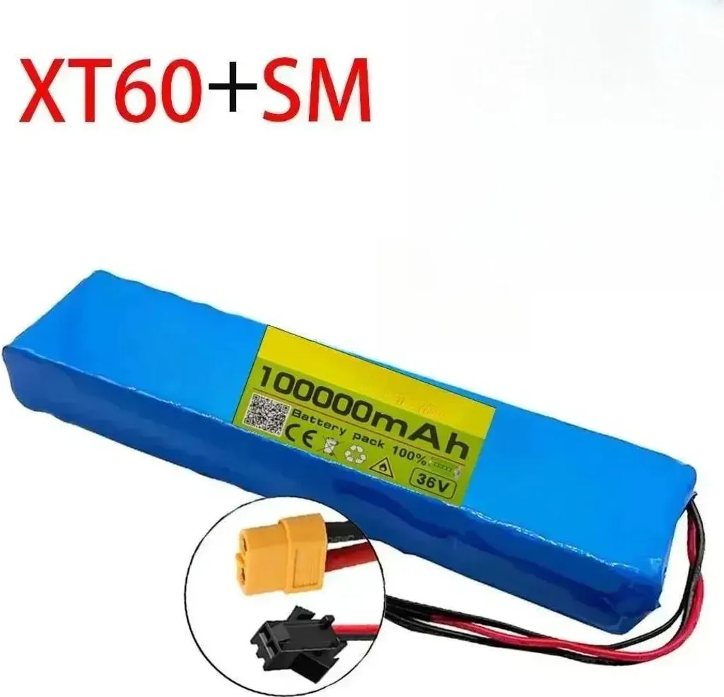 Batteria per e-scooter - Li-Ion 36 V 10s2p - Capacità 100000 mAh - Connettore XT60-SM - Per motore da 500 W - Solo batteria - Beige