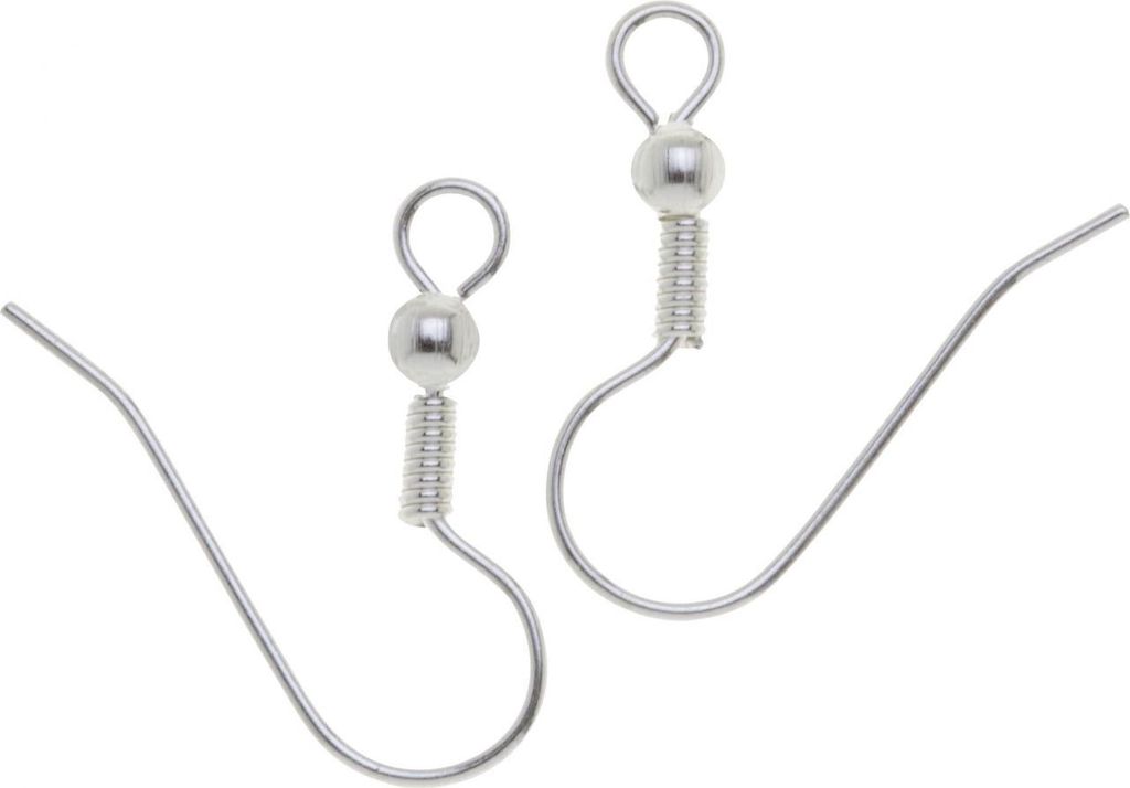 Glorex Ohrbügel mit Kugel silberfarben 20 mm, 4 Stück Produktbild 