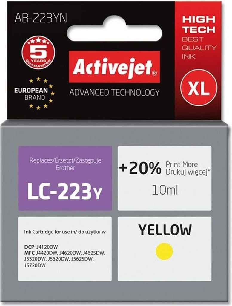 Original Tintenpatrone Activejet AB-223YN Gelb