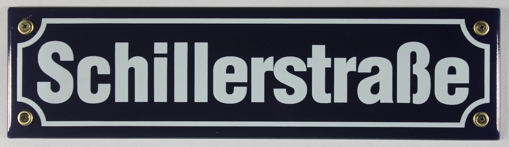 Strassenschild Schillerstraße 30x8 cm Emaille Schild Emaile Emailleschild
