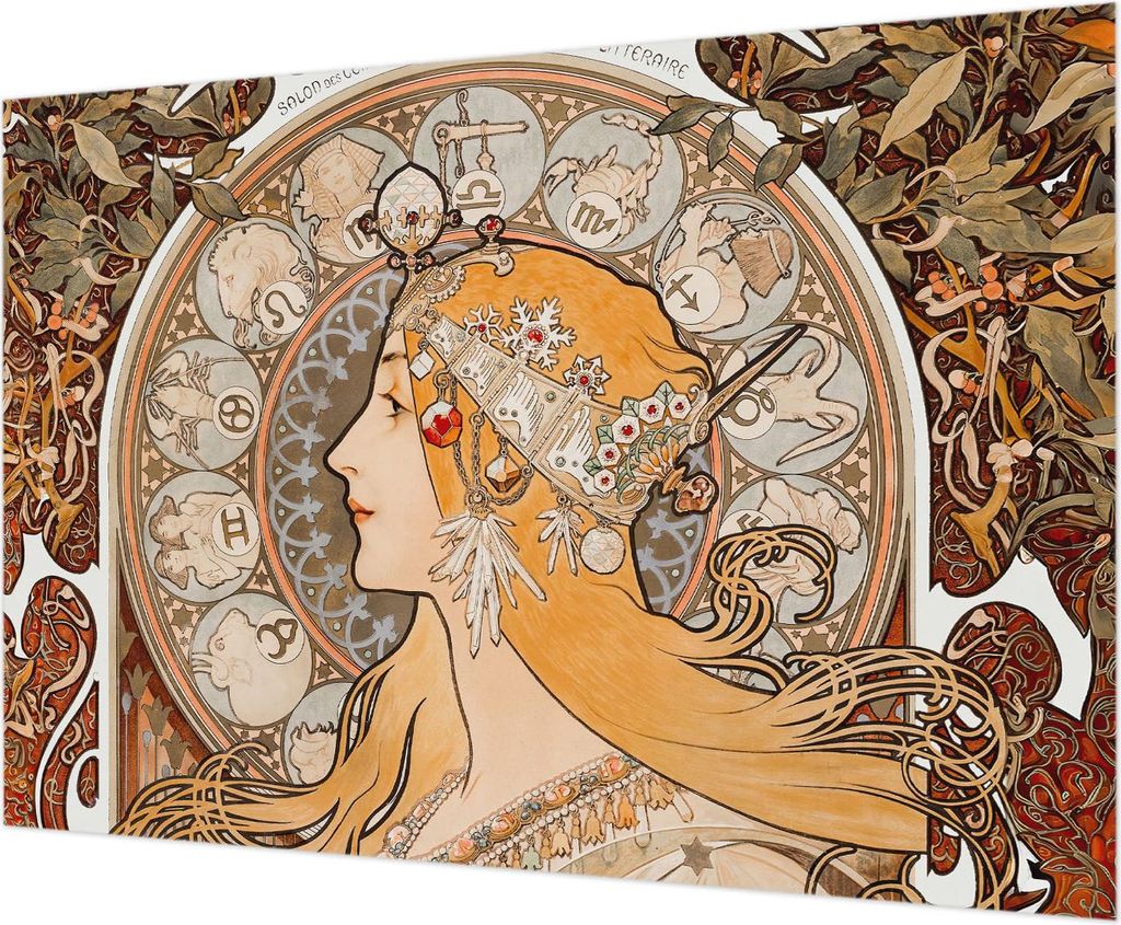 Wandtapete - Dekorative Tapete für Wohnzimmer - Tapetenfolie für Wanddekoration - 208x146 cm - Tierkreis-Eleganz