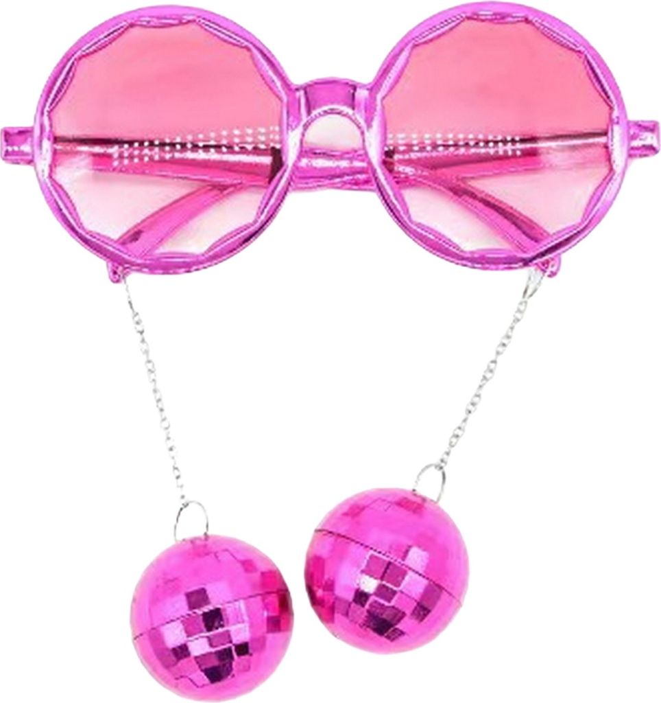 Discokugel-Brille aus Kunststoff, Retro-Funky-Sonnenbrille mit Discokugel-Anhänger, Party-Geschenke, Karnevals-Accessoires für Damen und Herren, ...
