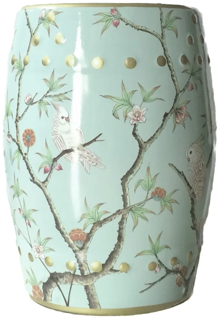 Tabouret Céramique Bleu Elysia : Meuble Gain de Place et Décoration Chic