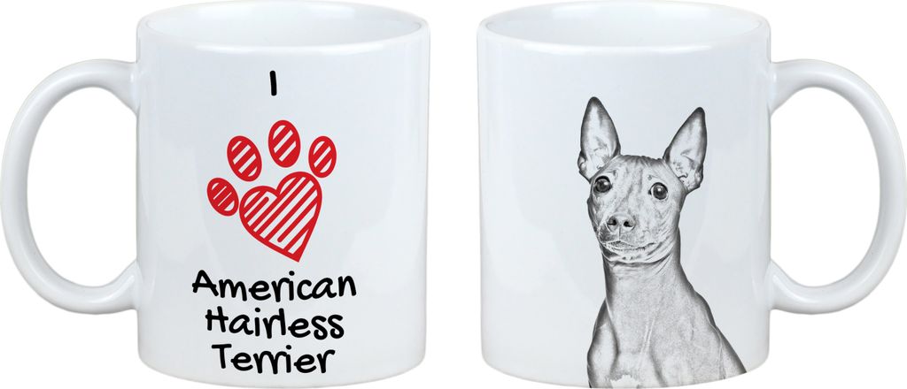 American Hairless Terrier, Amerikanischer Nackthund - Tasse mit Hund, entzückende Tasse mit Grafik, Geschenk mit Ihrem Foto von der Marke Art-Dog