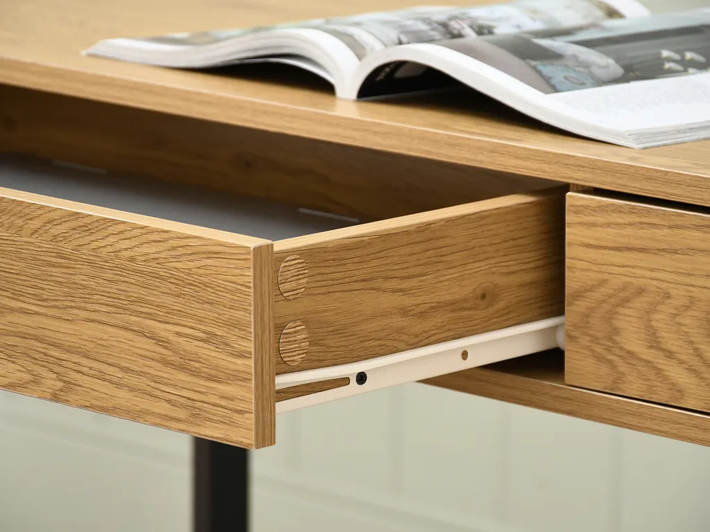 Bureau ERCHIS noir et chêne stable pour optimiser vos petits espaces