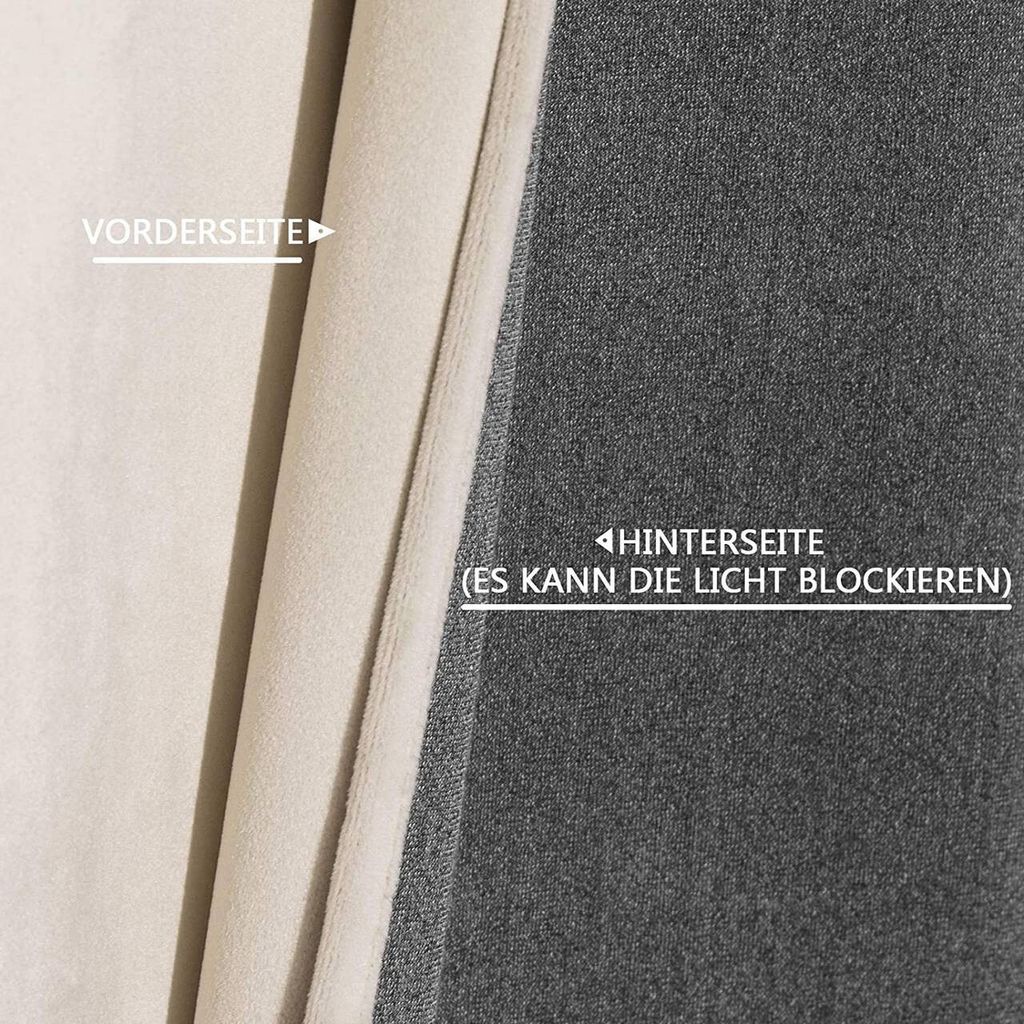WOLTU Verdunklungsgardine mit Ösen Samtvorhang Produktbild 7