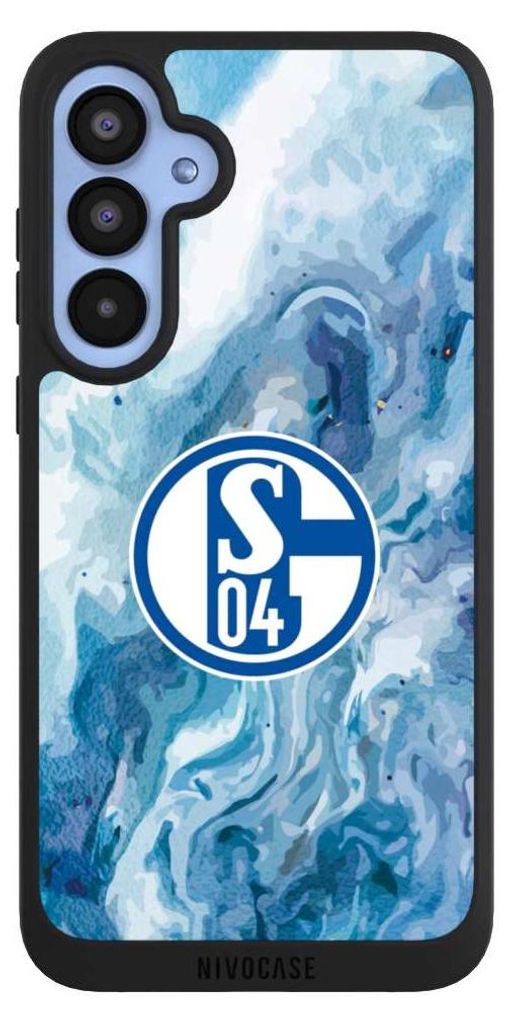 NIVOCASE Handyhülle für Samsung Galaxy A55 5G Hülle NIVOpure Case Schwarz FC Schalke 04 Fanartikel Logo