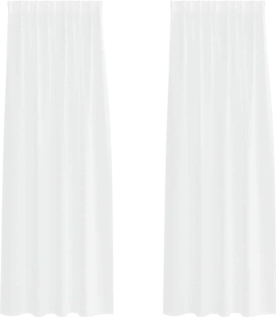 vidaXL Voile-Vorhang mit Vorhängen 2 pcs Weiß 245 x 140 cm Polyester