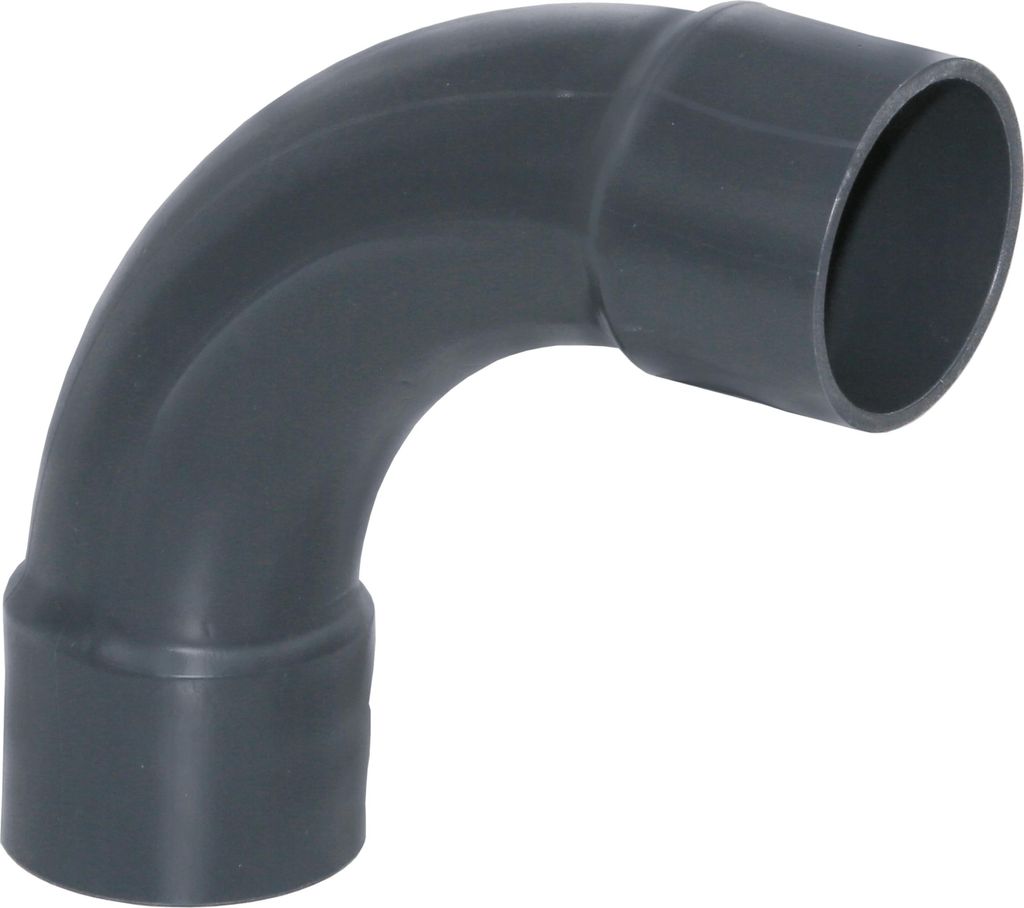 HAF 1x PVC Fittings Bogen 90° mit 40mm x 40mm | Klebemuffe x Klebemuffe | Winkelverbinder aus grauem PVC-U | PN16 für PVC Rohr, Schwimmbad & Teich