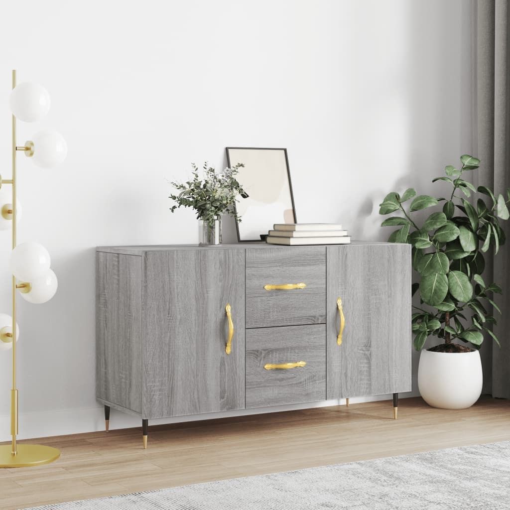 Möbel Sideboard Grau Sonoma 100x36x60 cm Holzwerkstoff - Kommoden 828154