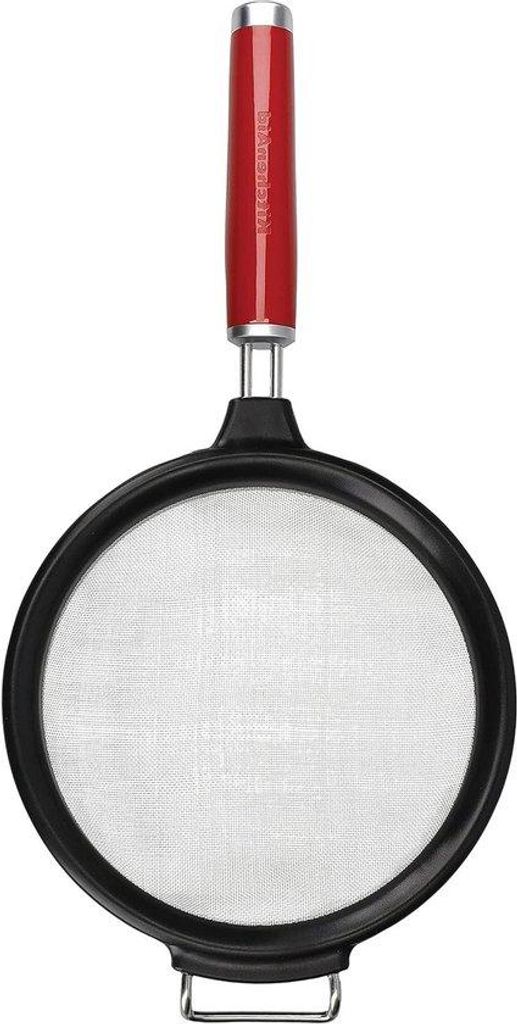 Edelstahl Sieb, rot, 7x2x14cm, für Kochen und Backen