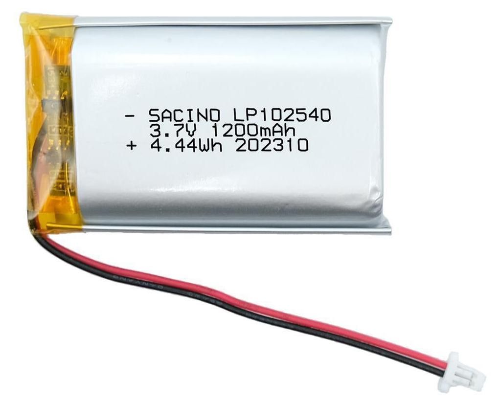 LiPo Akku 3,7V 1200 mAh (4,44 Wh) 102540 Formfaktor 40x25x10mm
