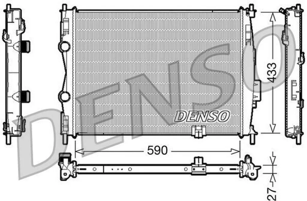 Radiateur moteur DENSO DRM46019 en aluminium renforcé pour Qashqai +2 I J10