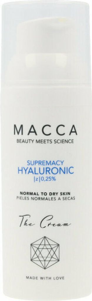 Intensive feuchtigkeitsspendende Creme Supremacy Hyaluronic Macca 0,25% Hyaluronsäure Trockene Haut (50 ml)