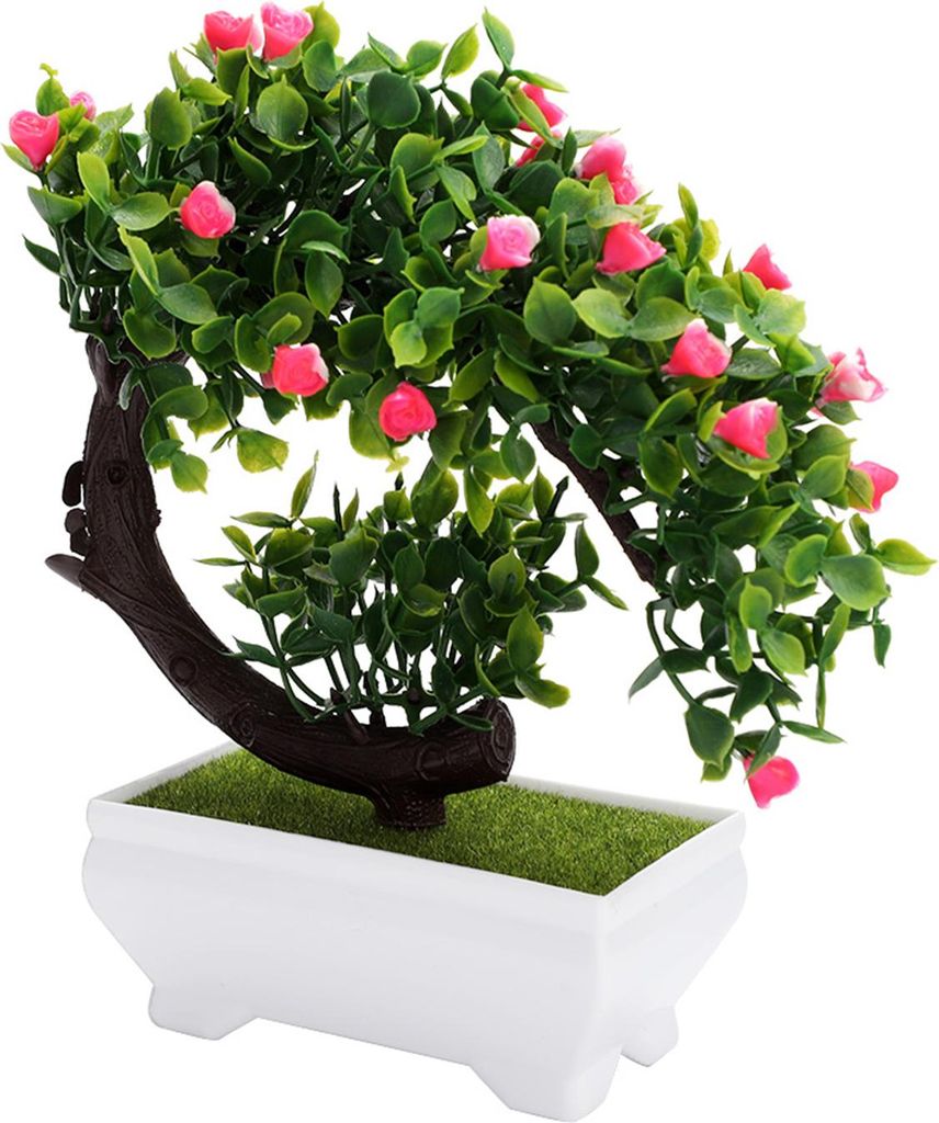 Künstliche Bonsai Fake Blossom Blume Topfpflanze Home Office Decor