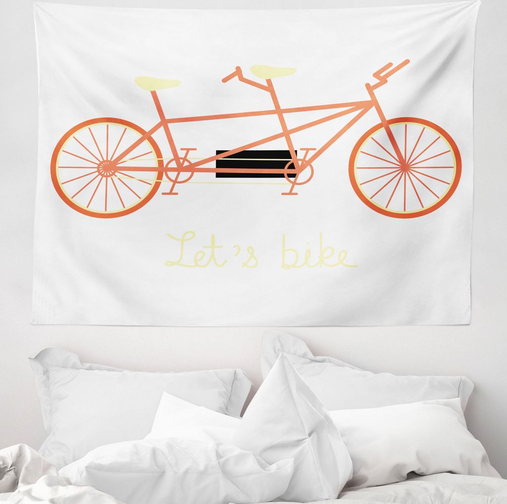 ABAKUHAUS Fahrrad Wandteppich, Lässt Fahrrad Retro Fahrzeug aus Weiches Mikrofaser Stoff Waschbar ohne Verblassen Digitaldruck, 150 x 110 cm, Blas...
