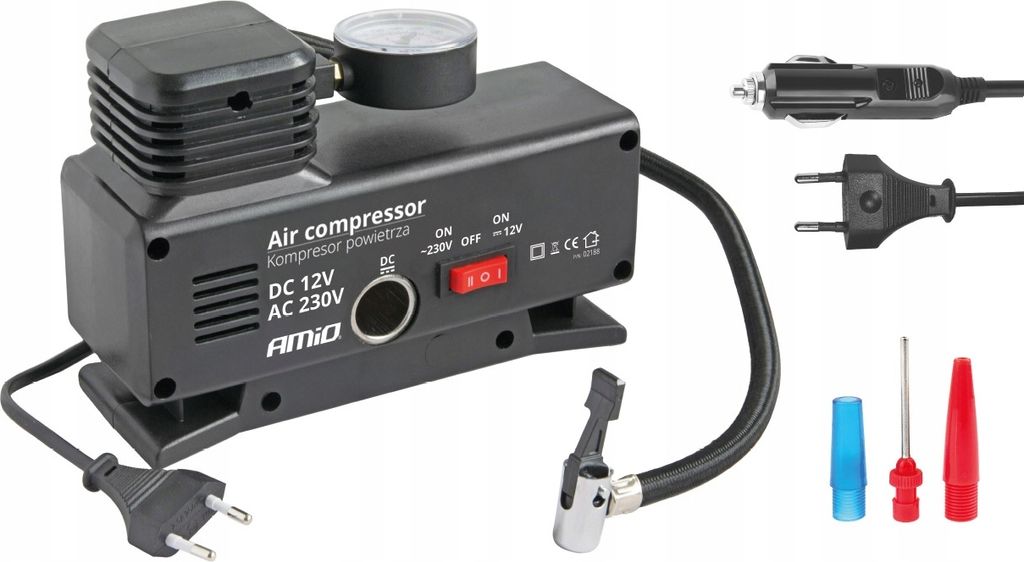 Kompresor samochodowy pompka 12V 230V ACOMP-13 AMIO-02188 Zdjęcie produktu 