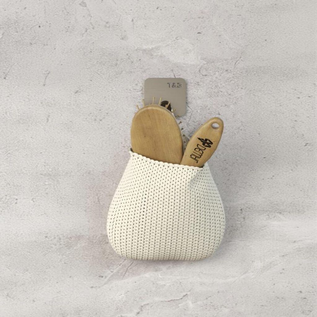 Nortiq T&B Einzelhaken 5 x 5 x 2,2 cm Beige Aluminium Wandhaken mit 3M Klebeband